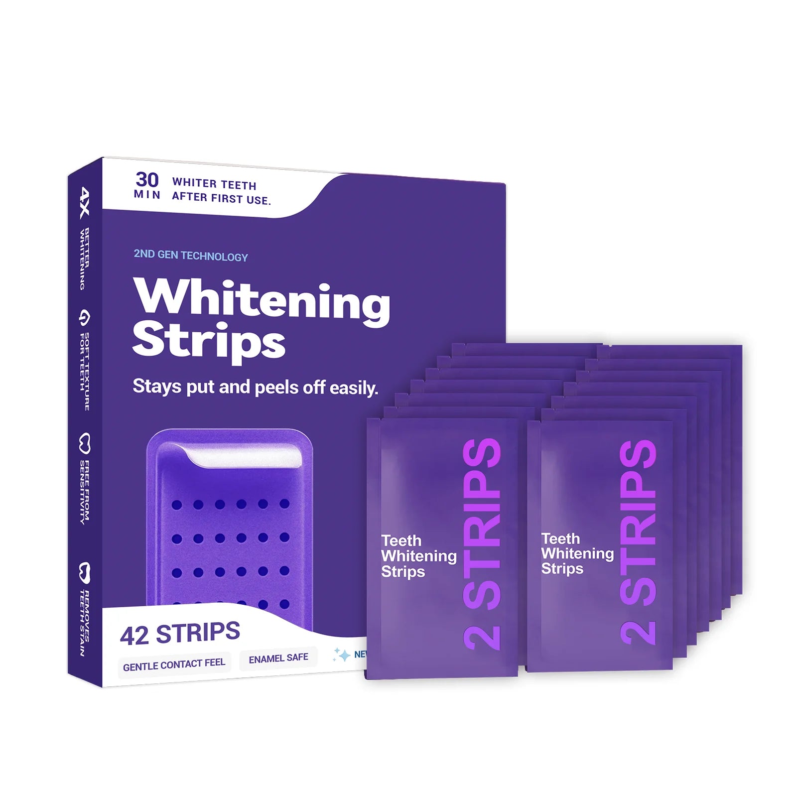 Purple Teeth Whitening Strips - 14 Day Supply